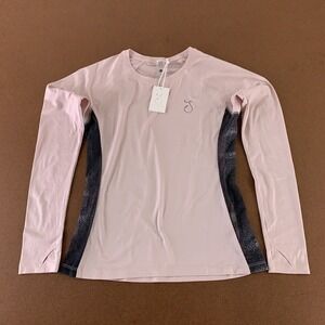 Reel Skipper Women's Medium Pink Gray Long Sleeve Vented Performance Top New